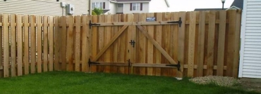 Alternating Board Privacy Fence With Double Gate