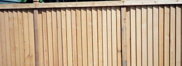 Louvered Wood Privacy Fence