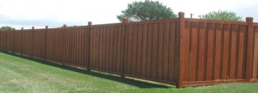 Batten Wood Privacy Fence with Caps
