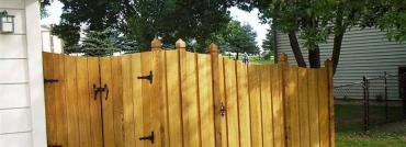 Batten Wood Fence With Gate