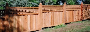 Sloped Lattice Top Wood Fence
