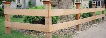 Wood Capped Split Rail Fence