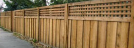 wood fences with lattice tops