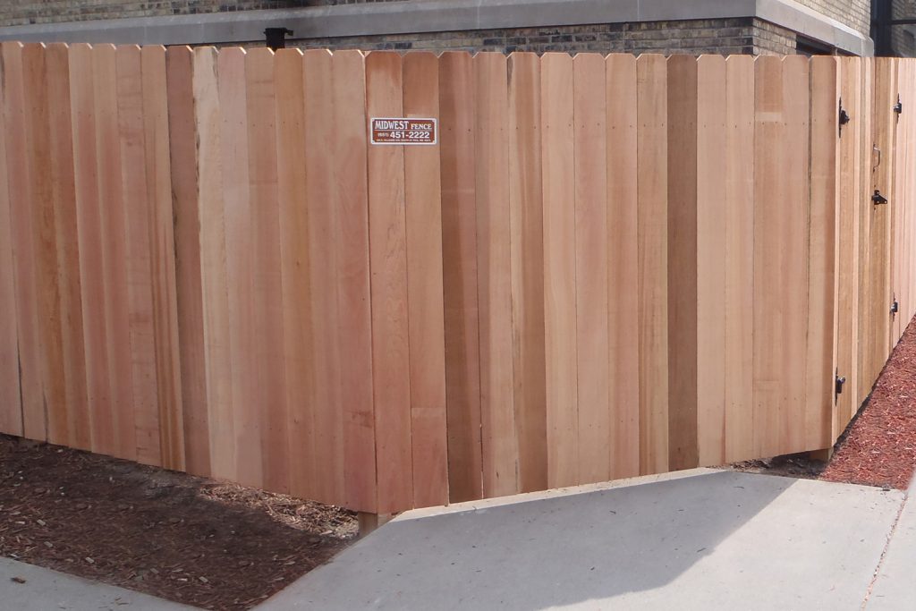 Solid Board cedar Fence with gate image