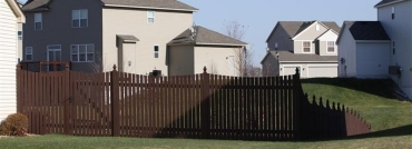Cedar Picket Fence With Flat Tops and Caps