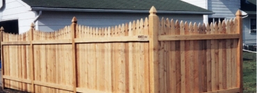 French Gothic Cedar Fence With Topped Posts