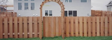 4 Foot High Alternating Board Cedar Privacy Fence and Arbor