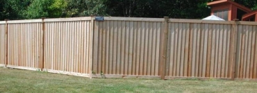 Louvered Cedar Fence with Caps