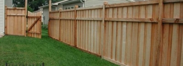 Batten Wood Fence With Gate