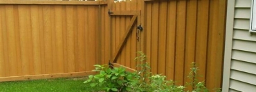 Batten Wood Fence with Rail