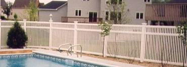 PVC Fence Surrounds Pool
