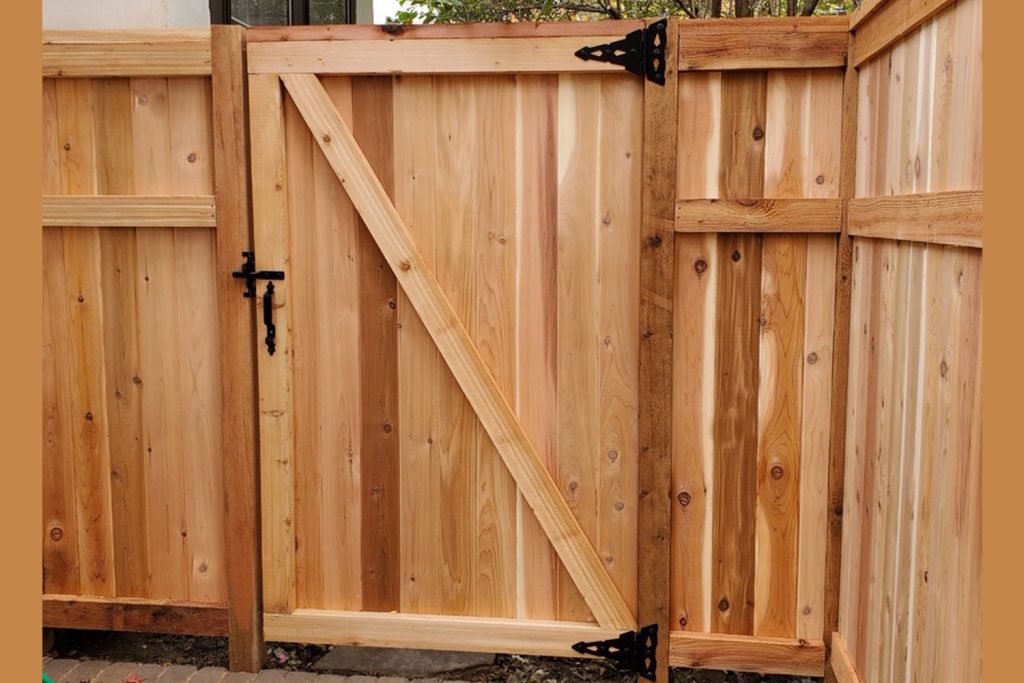 tongue and groove cedar Fence gate image